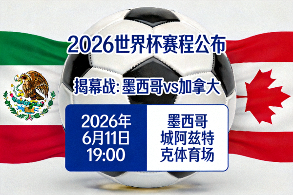 2026世界杯赛程公布，揭幕战墨西哥对阵加拿大